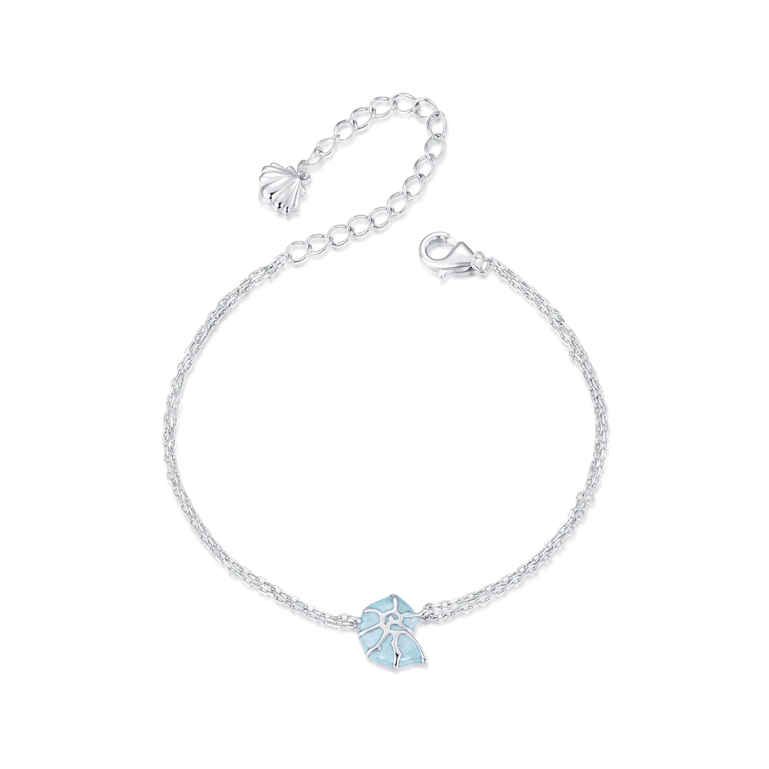 синя гривна от раковина в стил pandora bsb176
