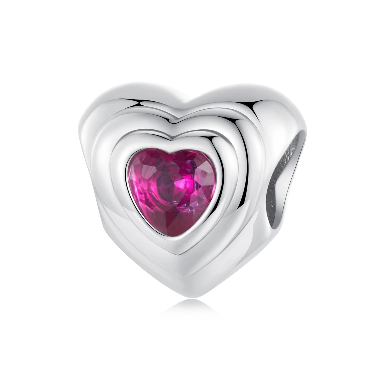 талисман pandora style love heart classic halo scc2776