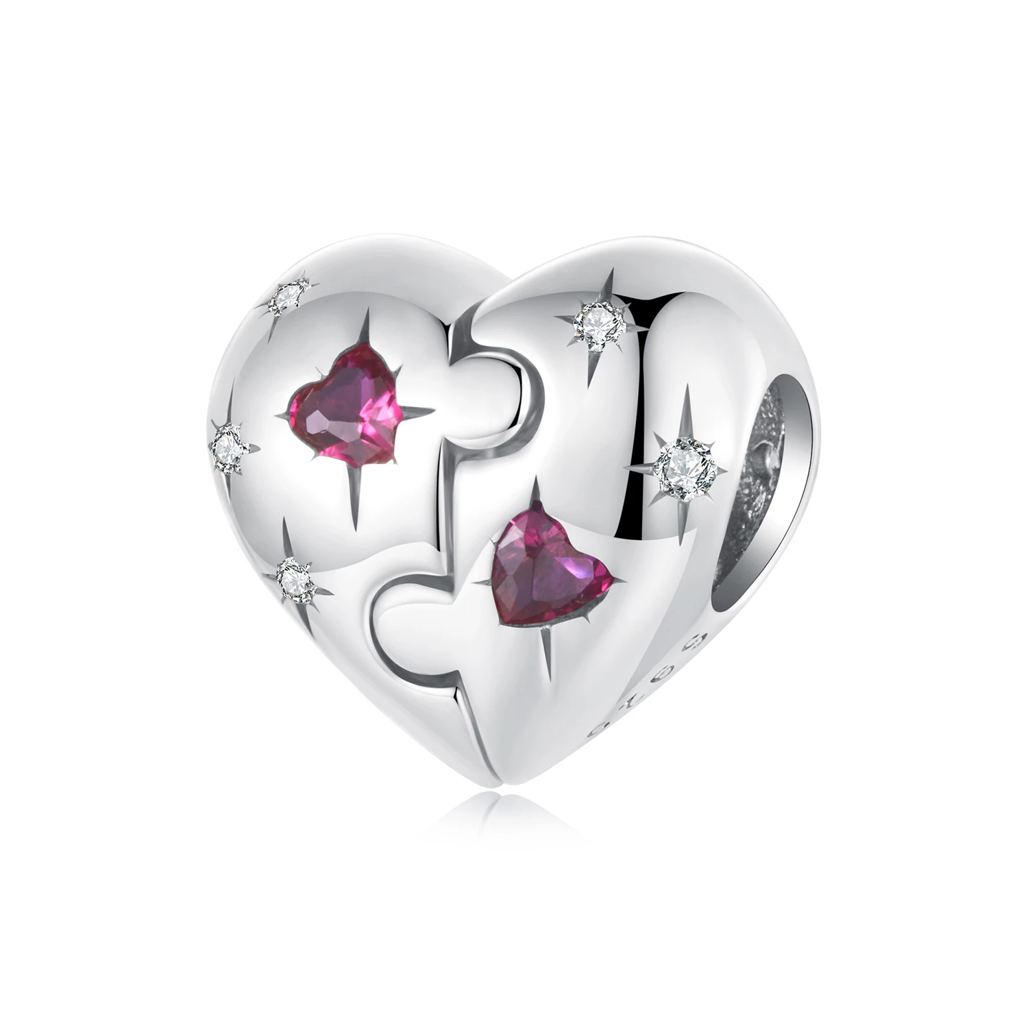 талисман сърце в стил pandora jigsaw scc2775