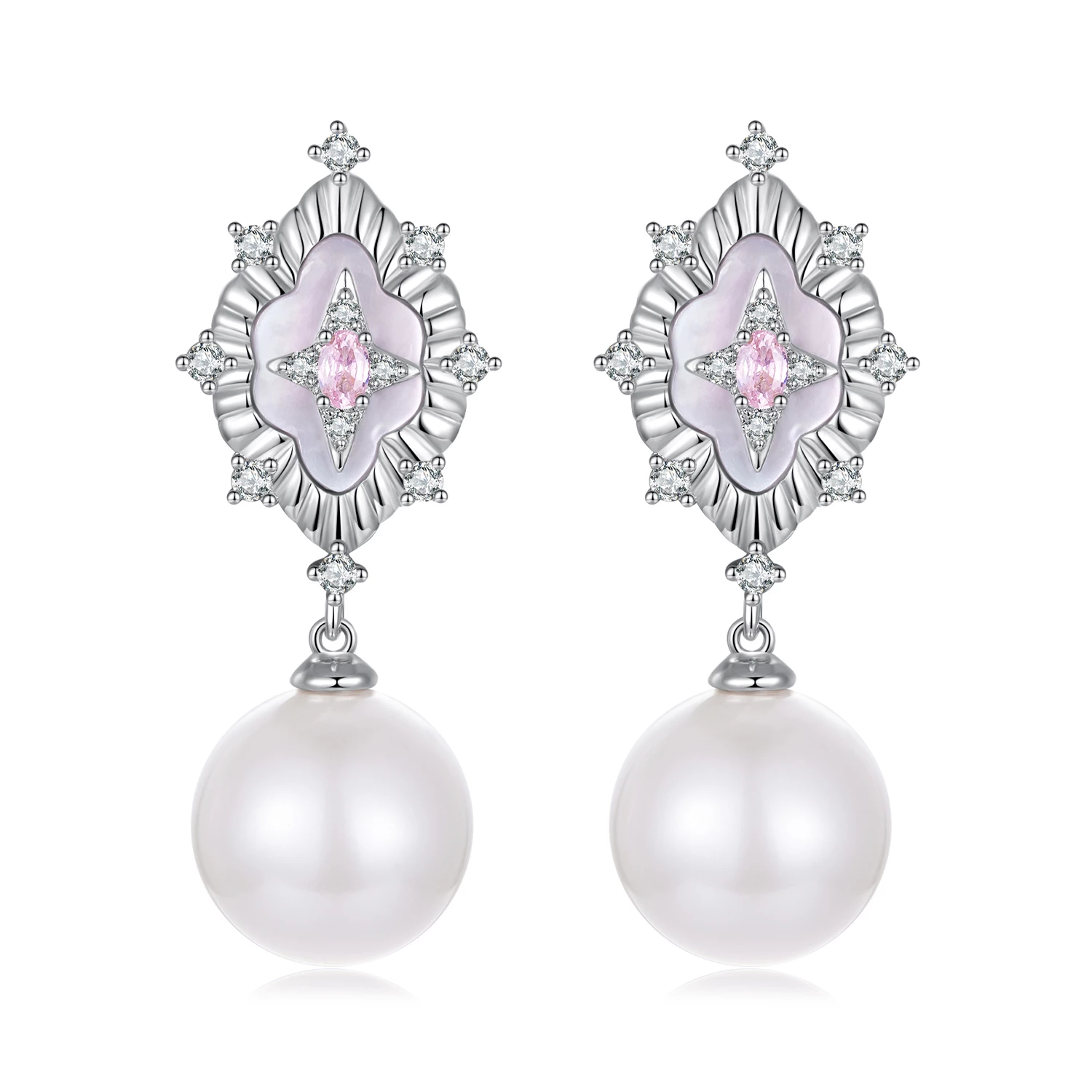 pandora style starlight розови обеци yie246
