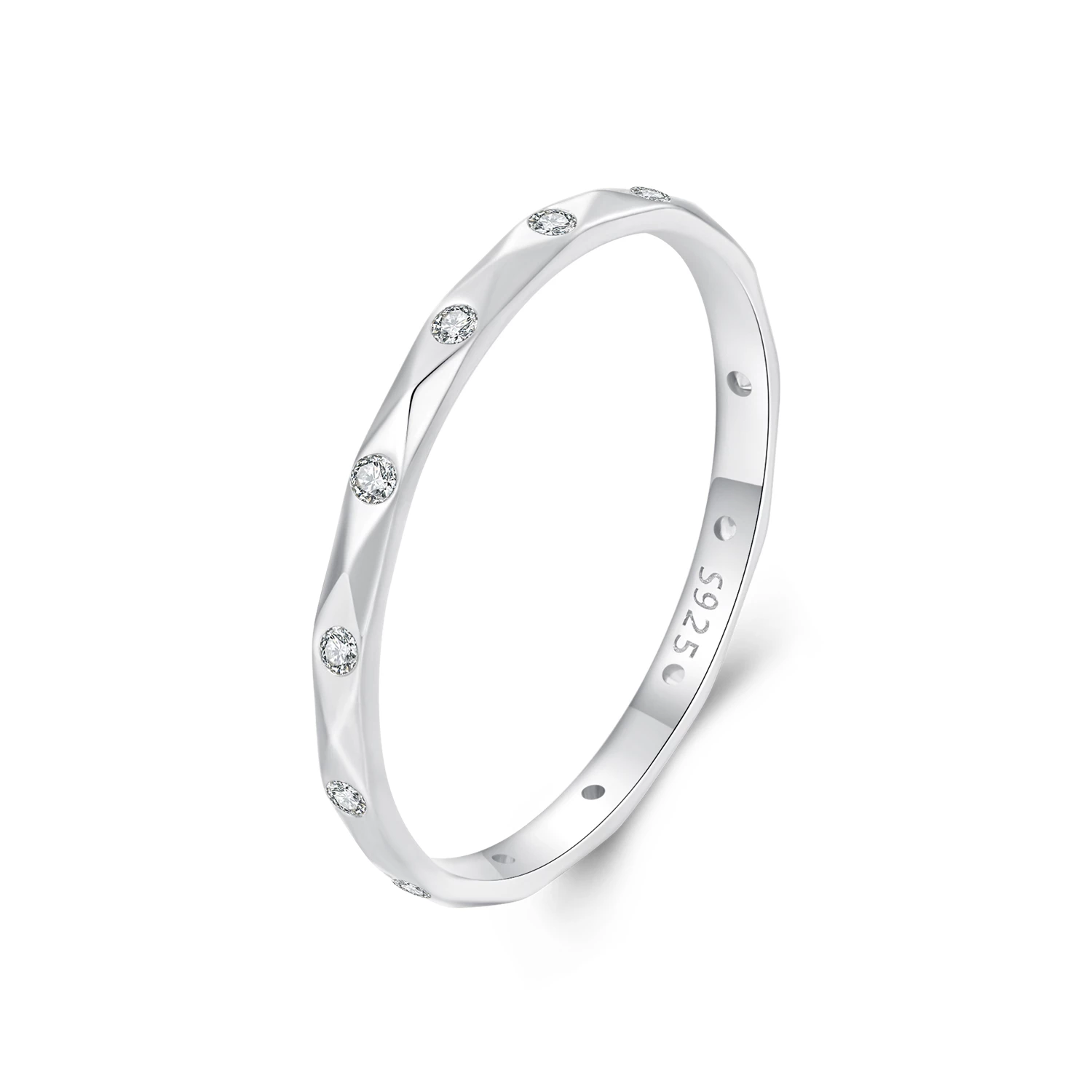 pandora style блестящ диамант малък единичен пръстен bsr578