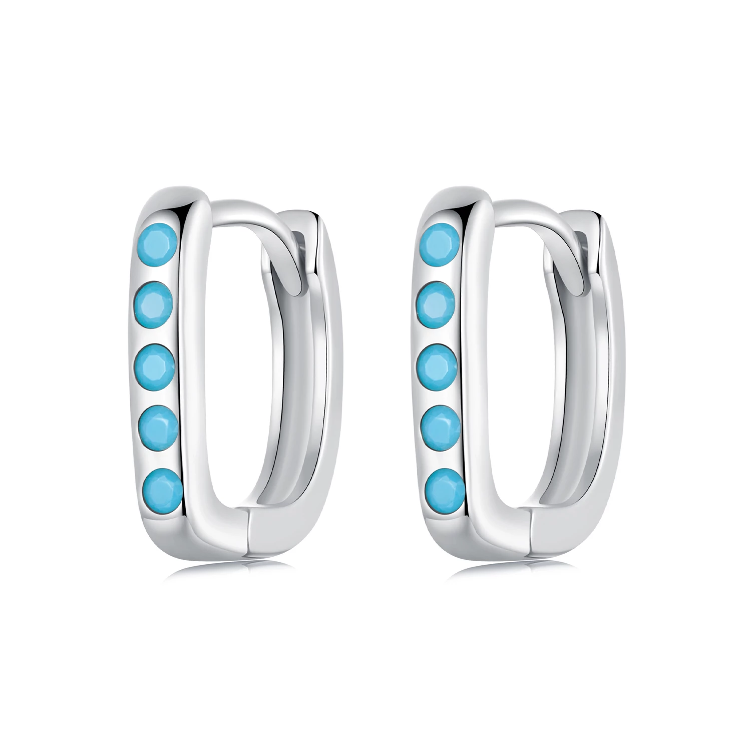 pandora style изчистени тюркоазени обеци bse1084 bu