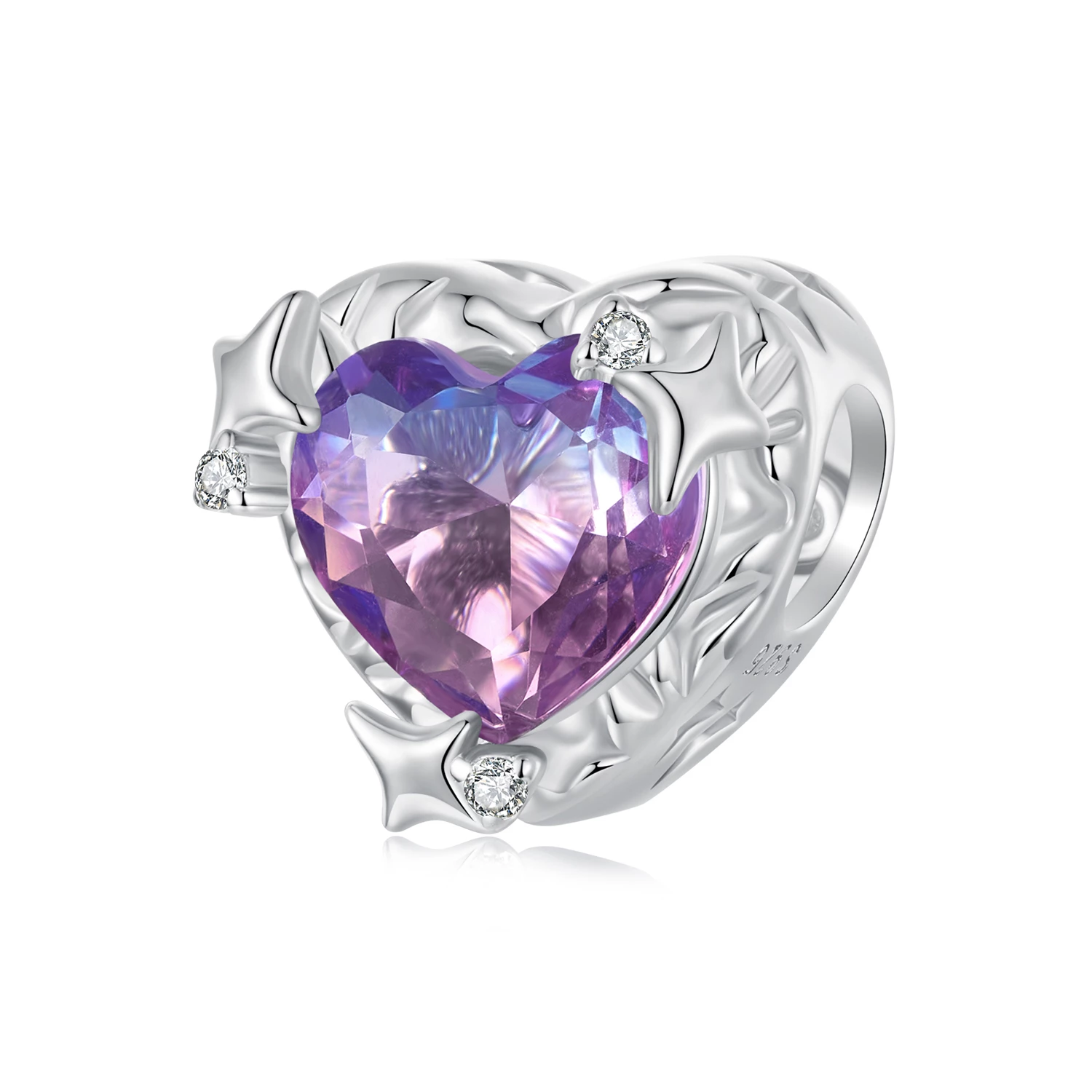 pandora style лилаво розово градиентно сърце scc2824