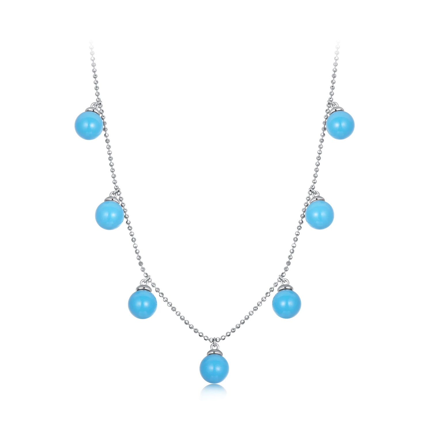 pandora style синьо тюркоазено колие за ключицата bsn405