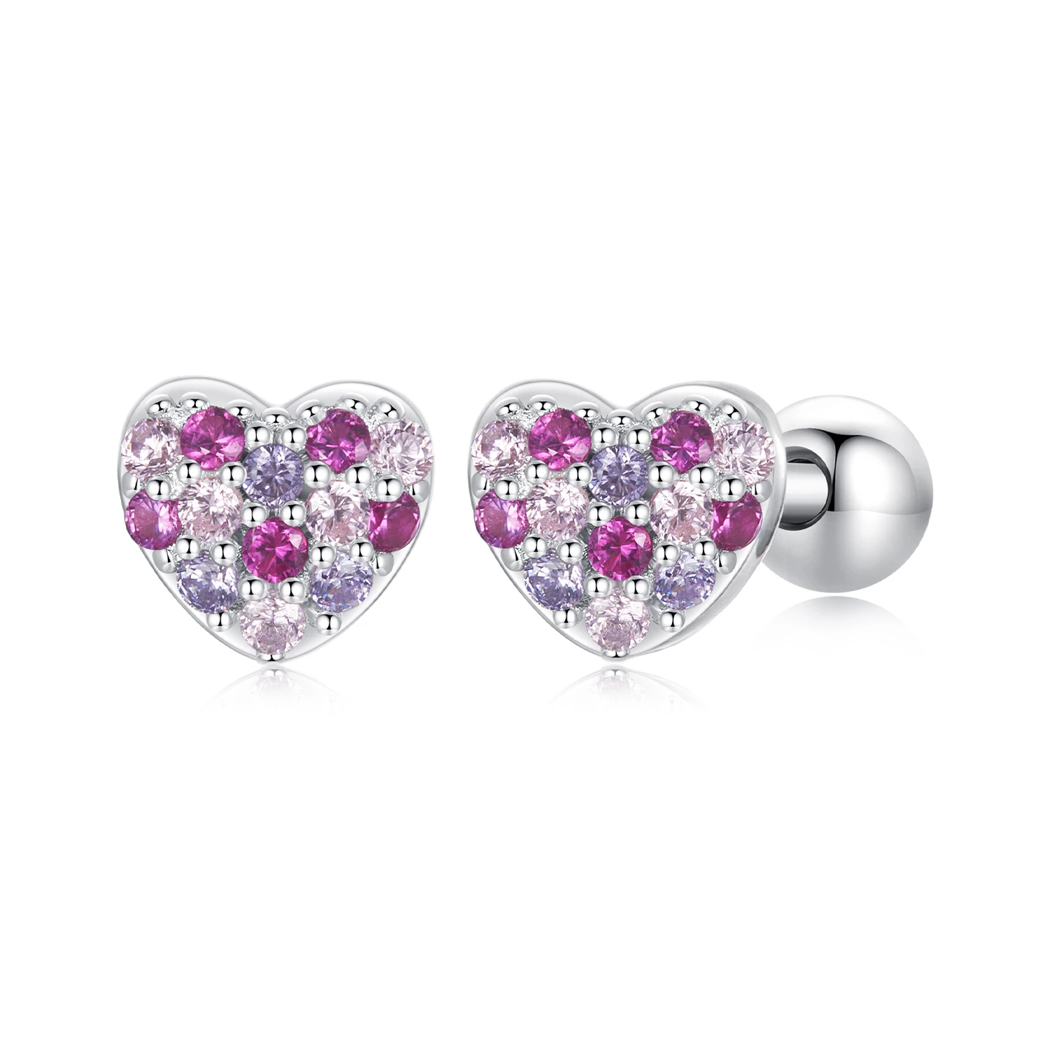 pandora style цветни обеци сърца bse1044