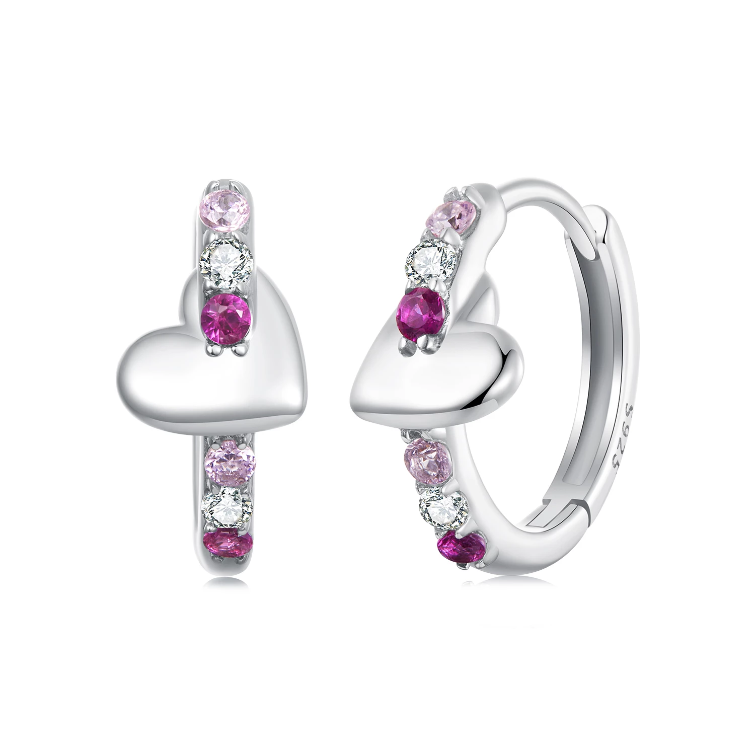 pandora style цветни обеци сърца bse1049