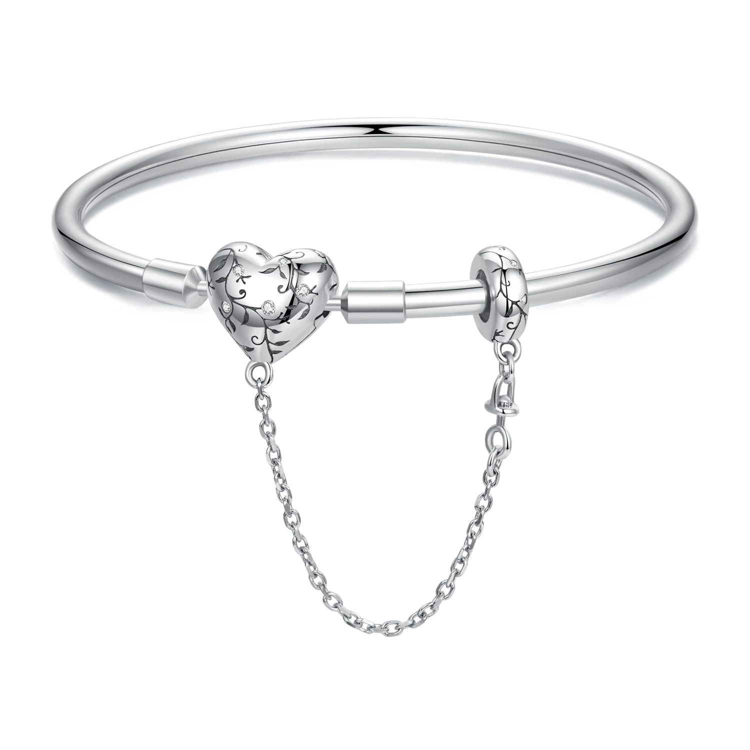 винтидж гривна със сърце в стил pandora scb287