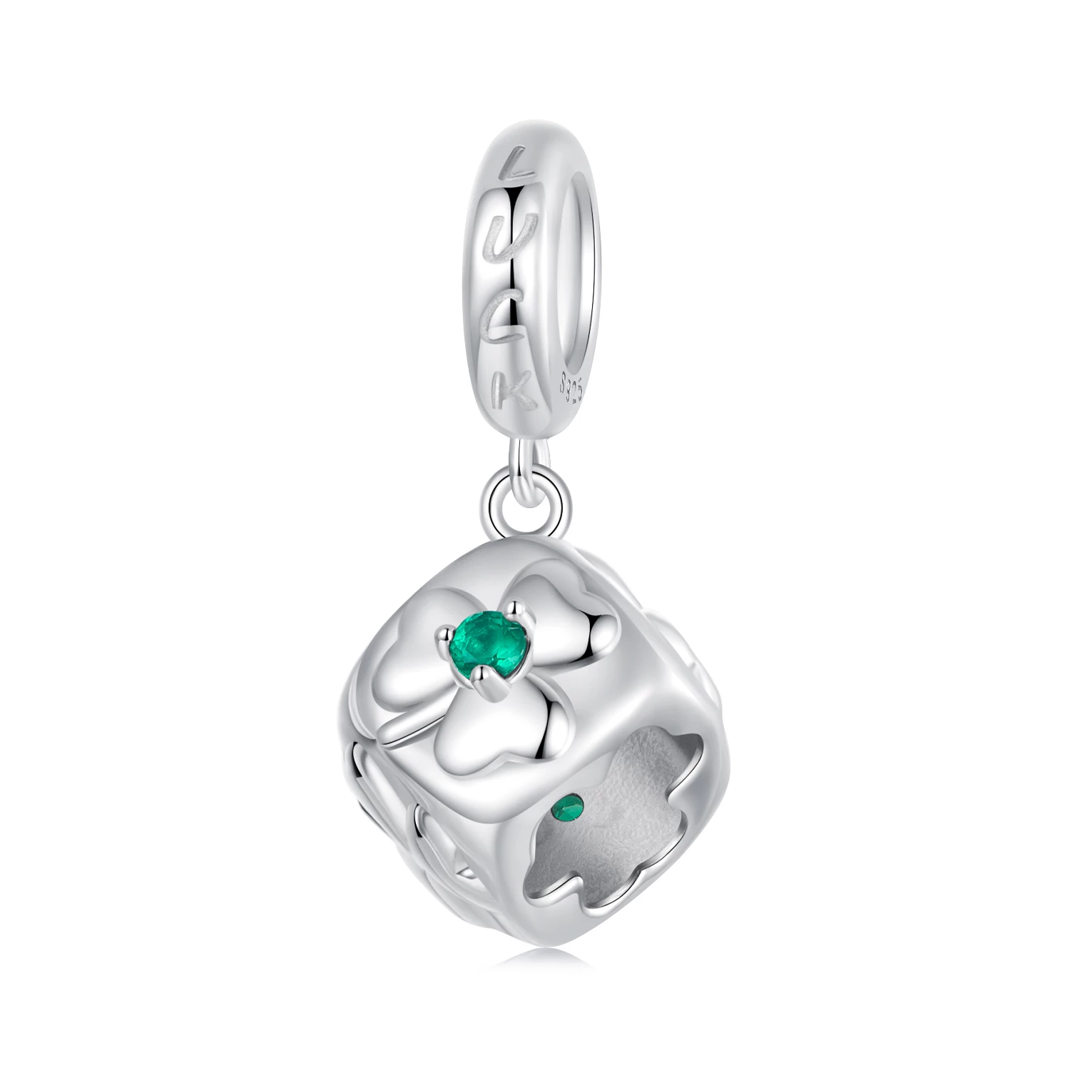 висулка със зарове с четирилистна детелина в стил pandora scc2839