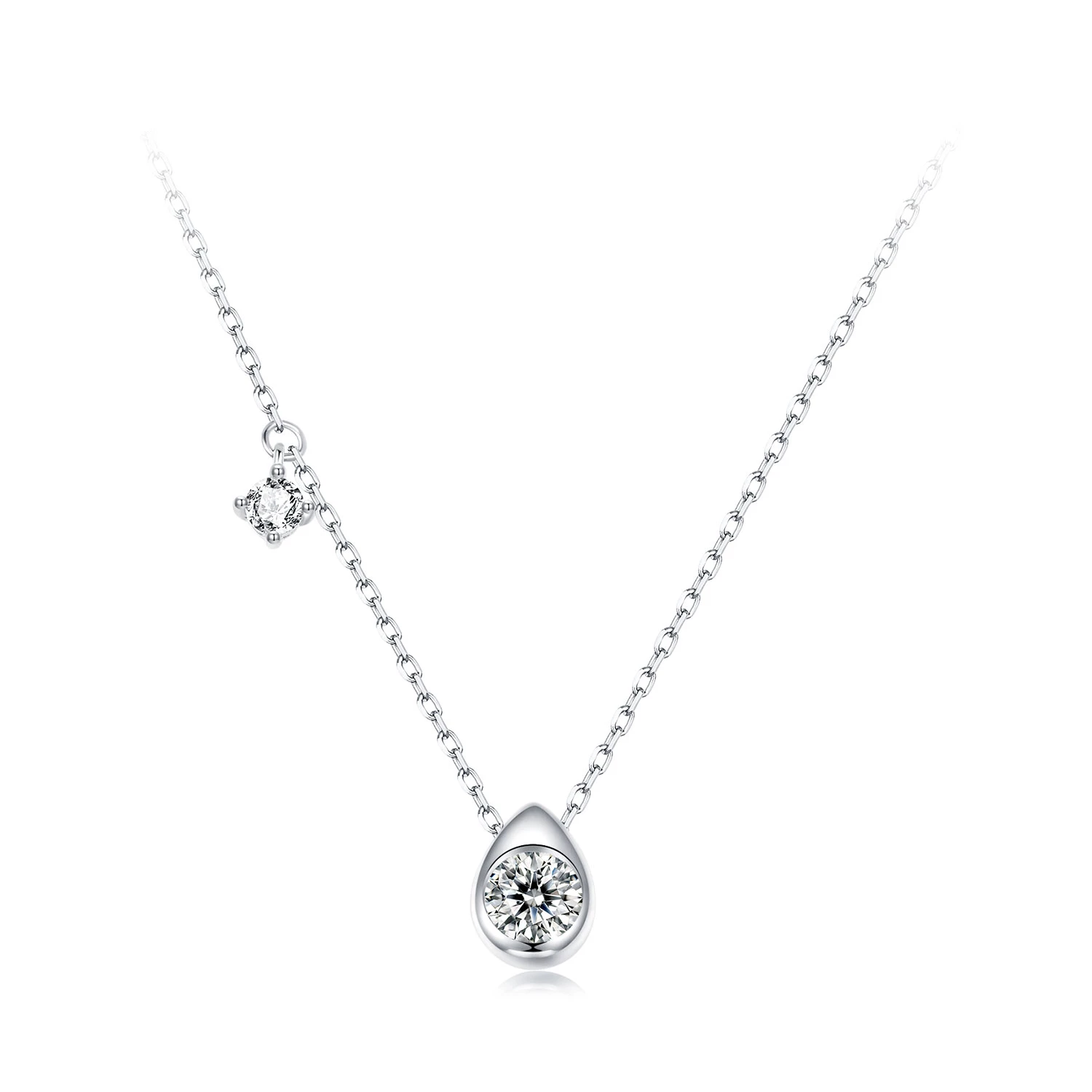 колие с капки от моасанит pandora style 05ct с един сертификат msn037