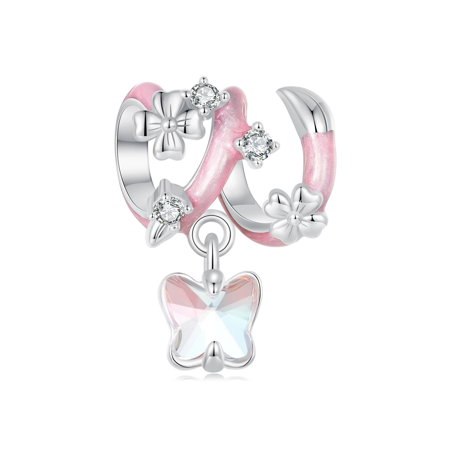мъниста с любовни цветя в стил pandora scc2828