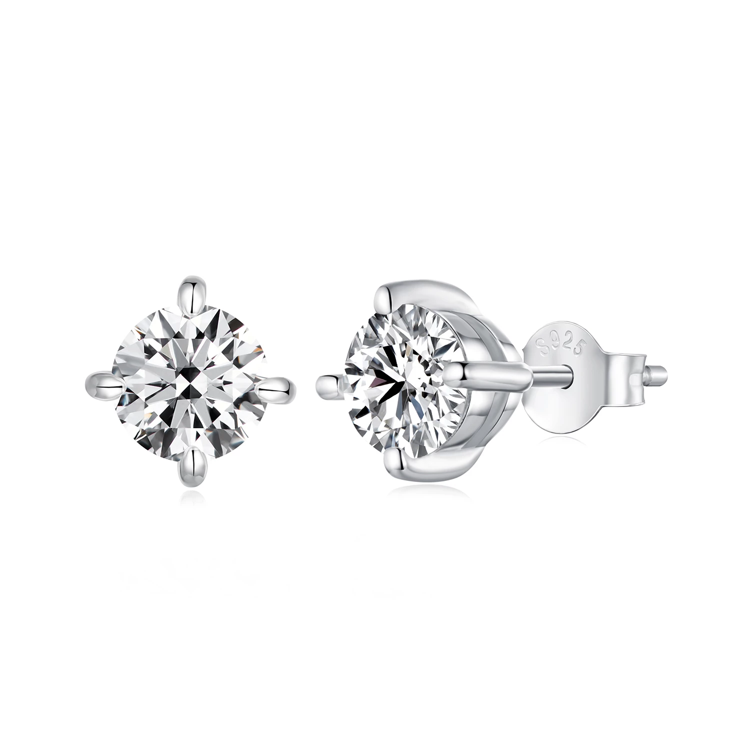 обеци с моасанит в стил pandora 1ct mse038 l