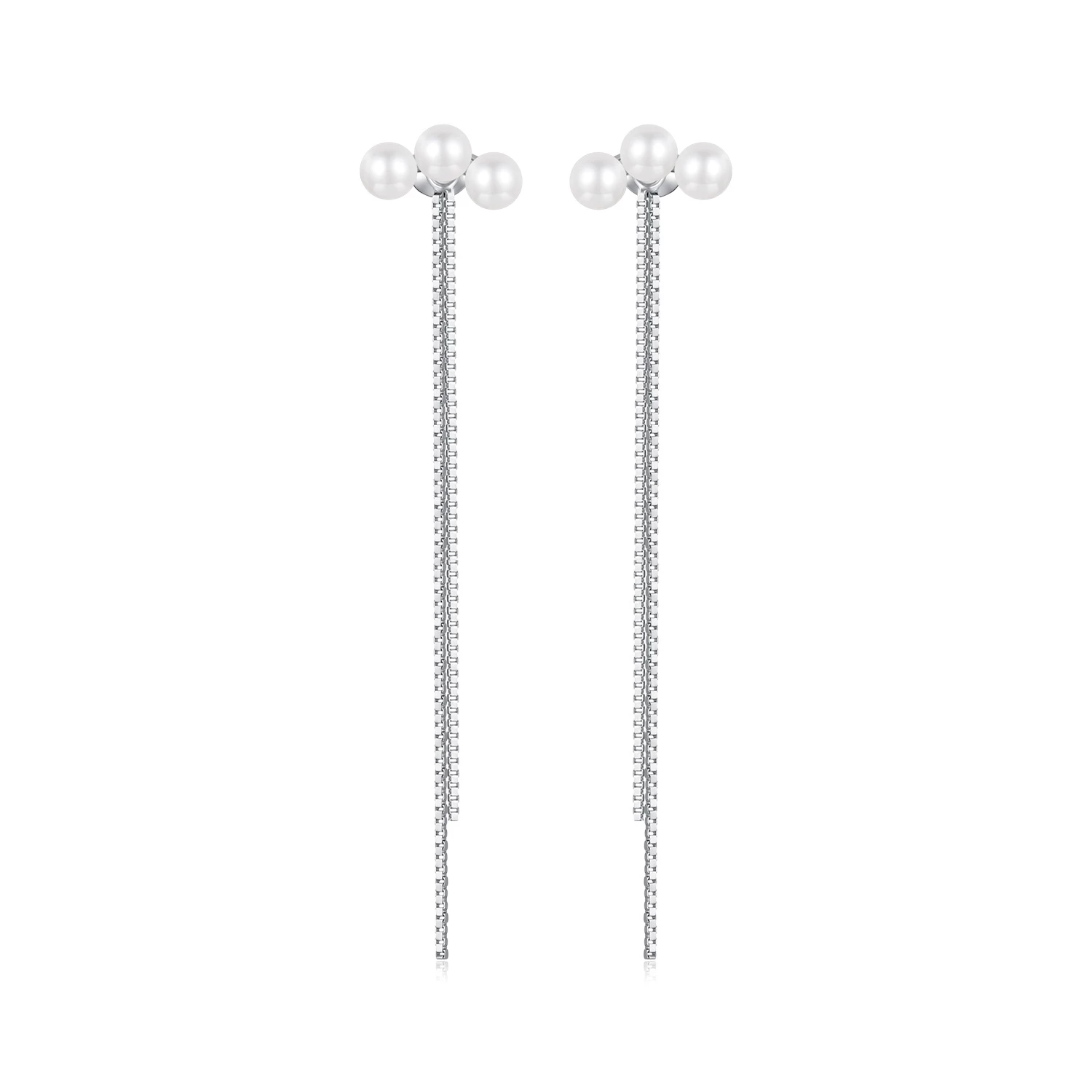 обеци с пискюли в стил pandora shell pearl sce1777