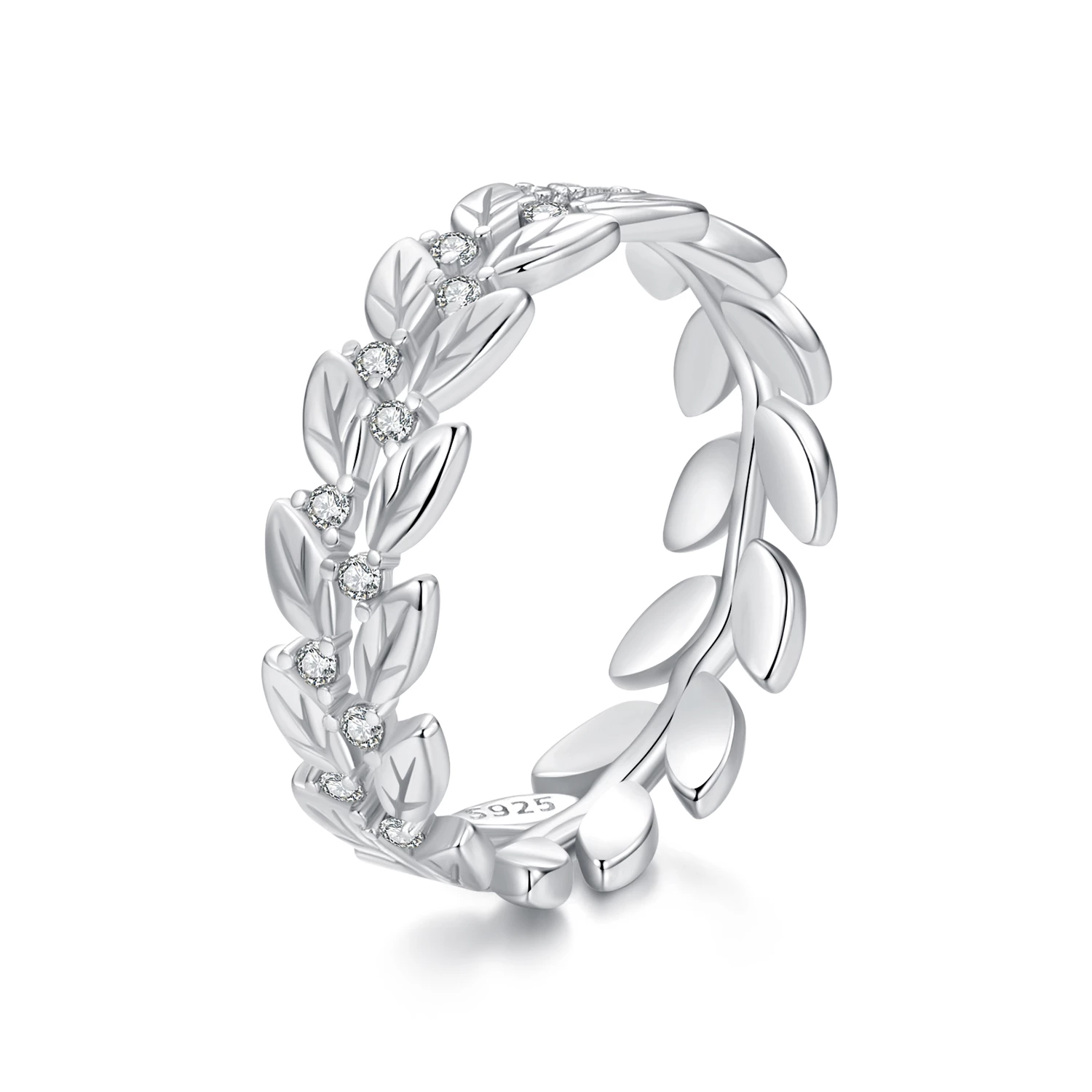 пръстен с листа в стил pandora bsr600