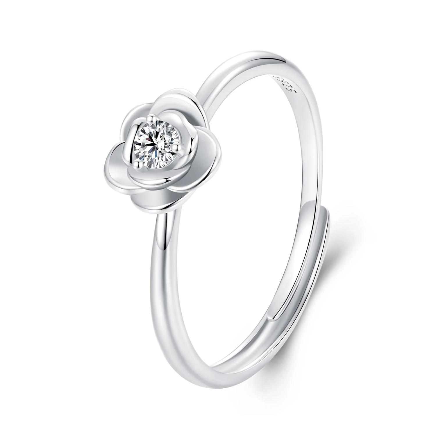пръстен с роза с моасанит pandora style 01ct с един сертификат msr054 e
