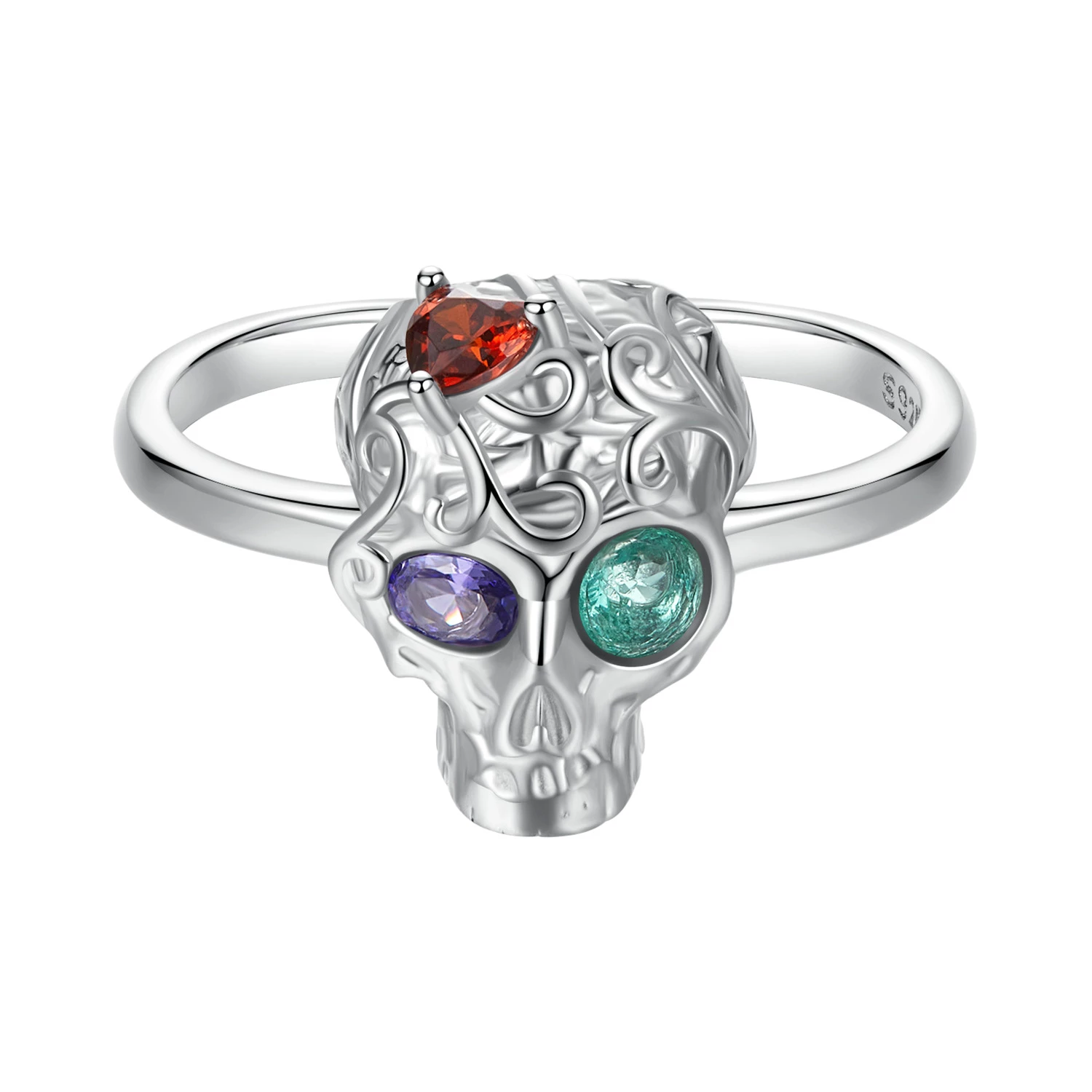 пръстен с череп в стил pandora bsr607 e