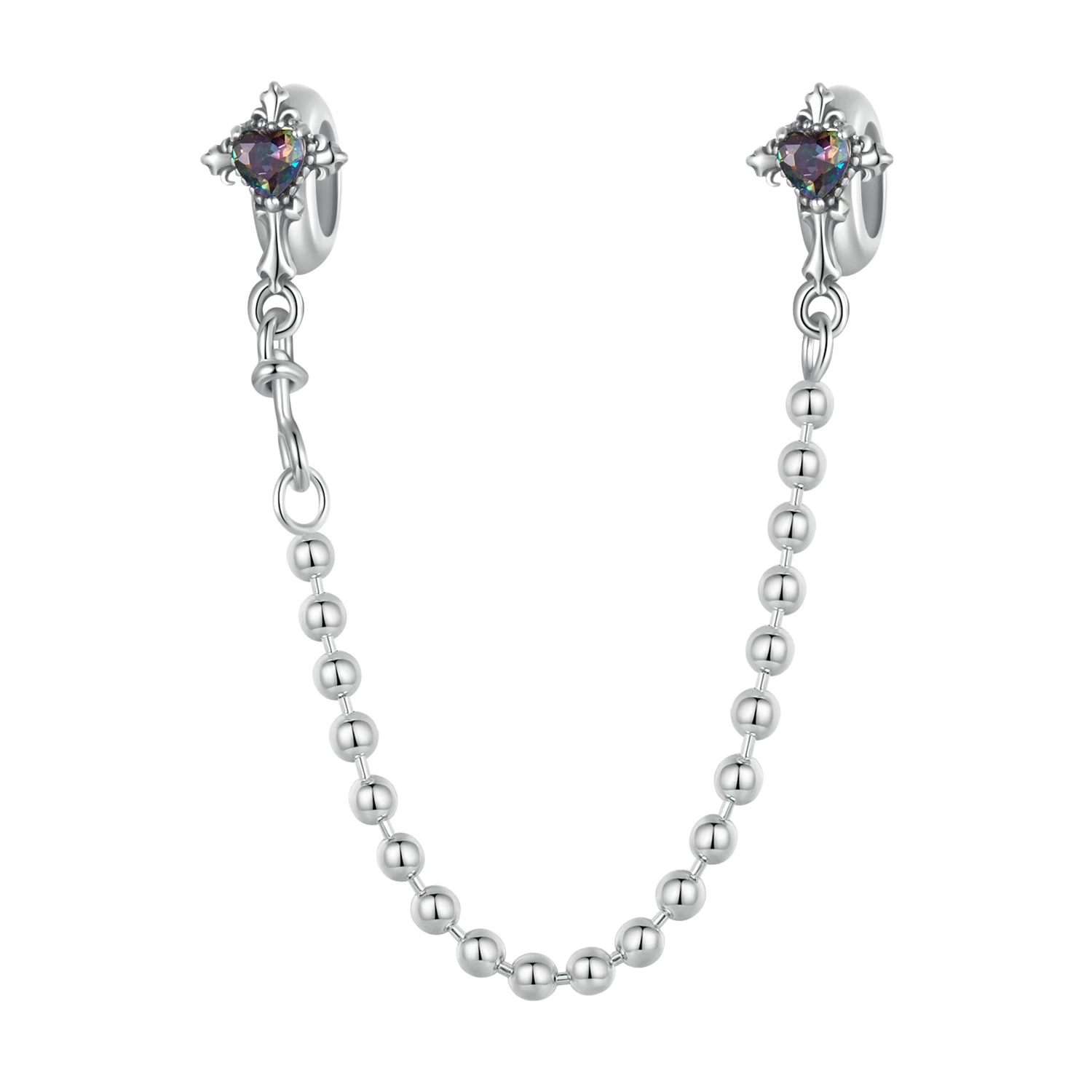 ретро кръстосана силиконова предпазна верига в стил pandora bsc1060