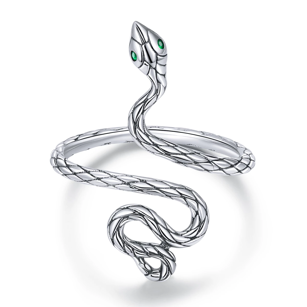 сребърен пръстен със змия в стил pandora bsr199