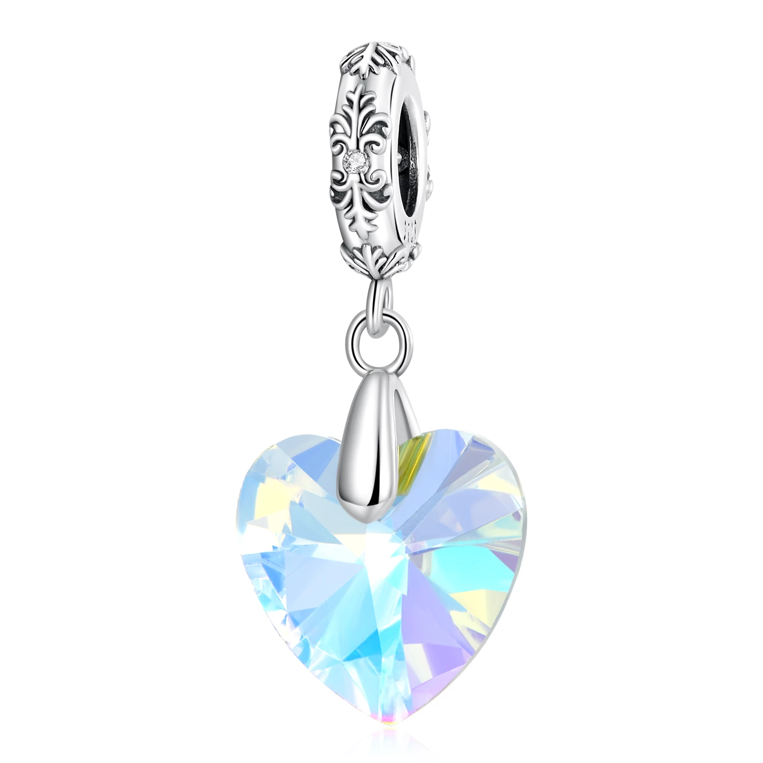 стъклени мъниста сърце в стил pandora bsc602