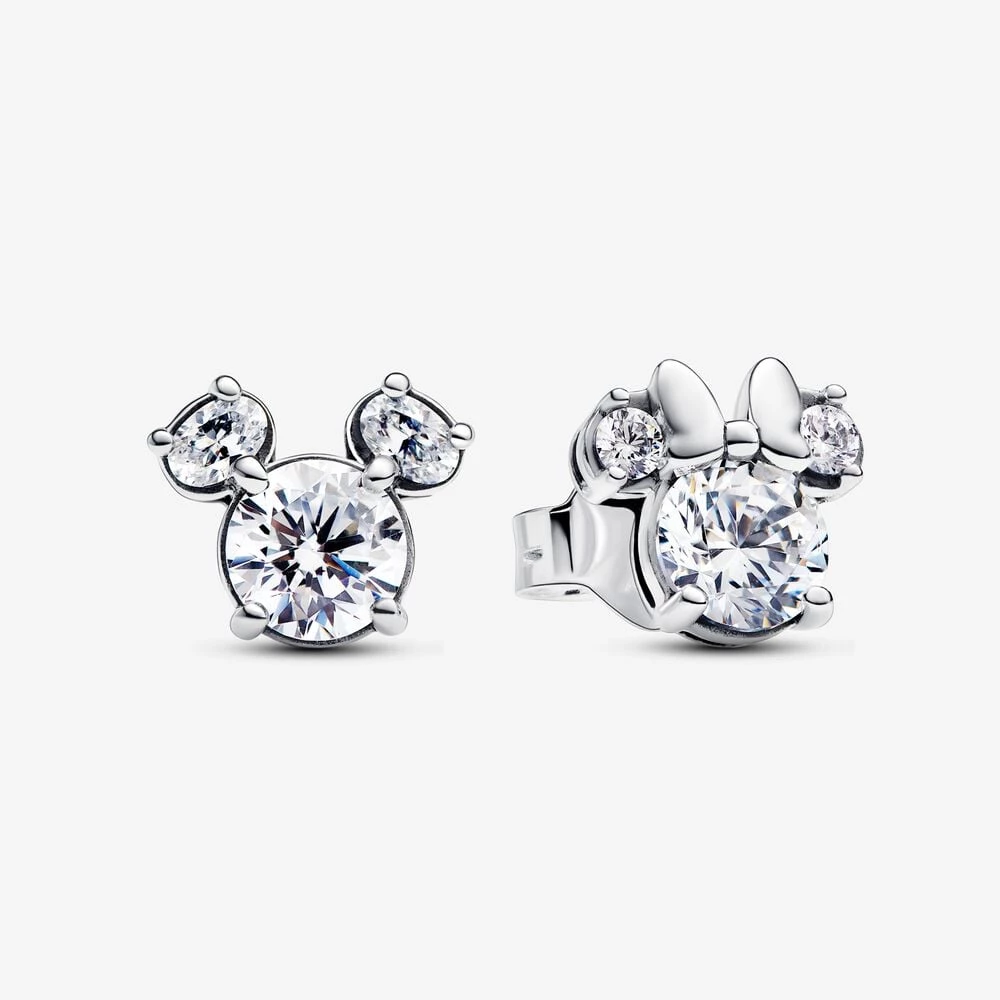 pandora disney mickey mouse minnie mouse sparkling stud earrings 293219c01