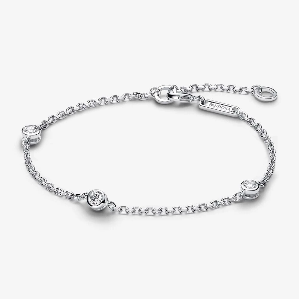 pandora era bezel lab grown diamond station chain гривна 030 карата tw стерлингово сребро 593109c01