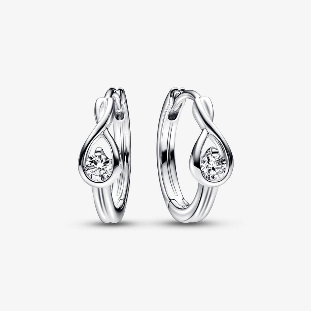 pandora infinite лабораторно отгледани диамантени обеци с обръч 020 карата tw стерлингово сребро 292412c01