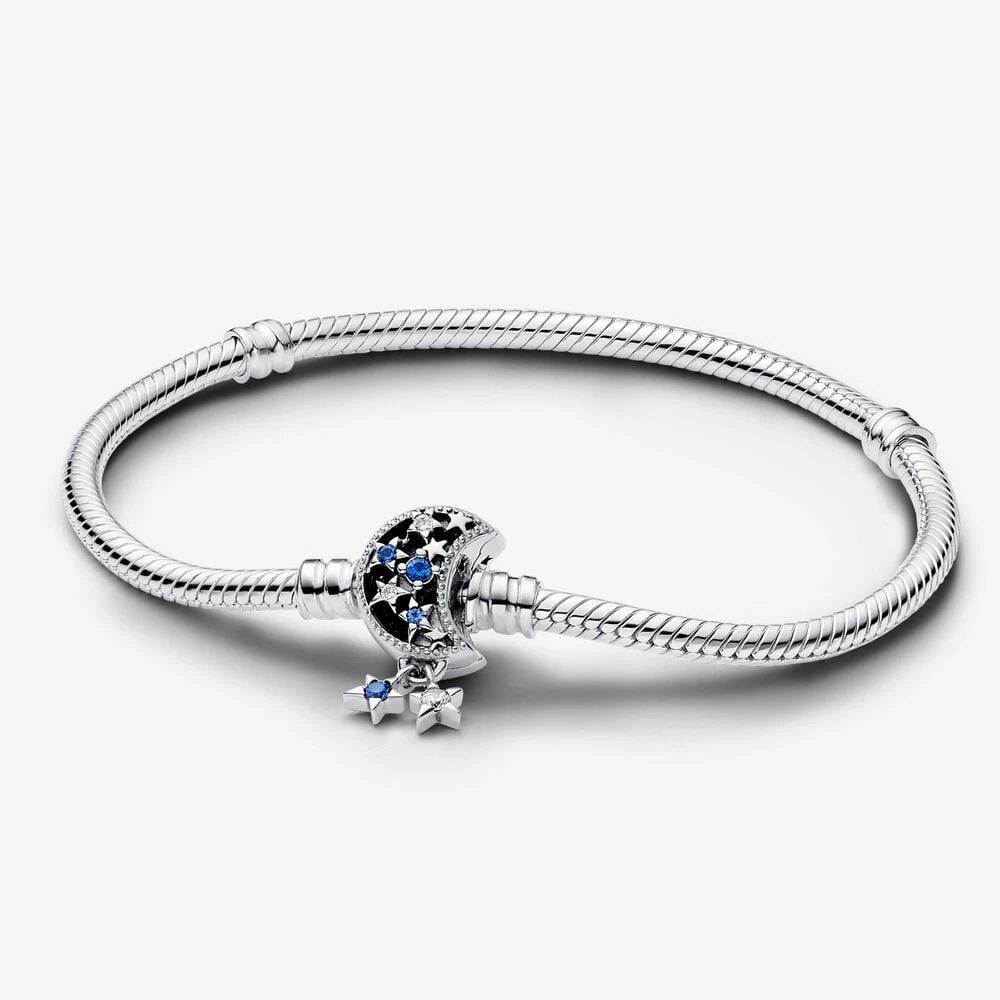 pandora moments sparkling moon clasp snake chain гривна 592819c01