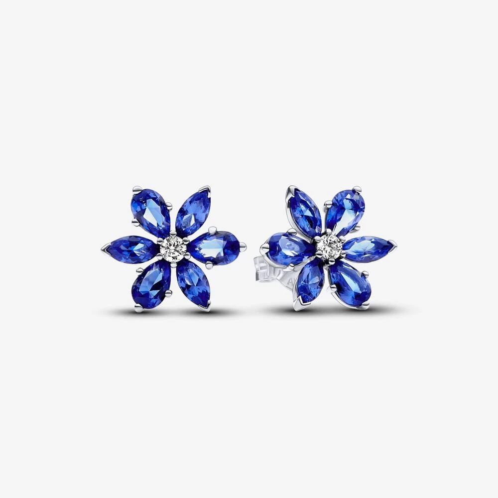 pandora sparkling blue herbarium cluster stud earrings 292407c01
