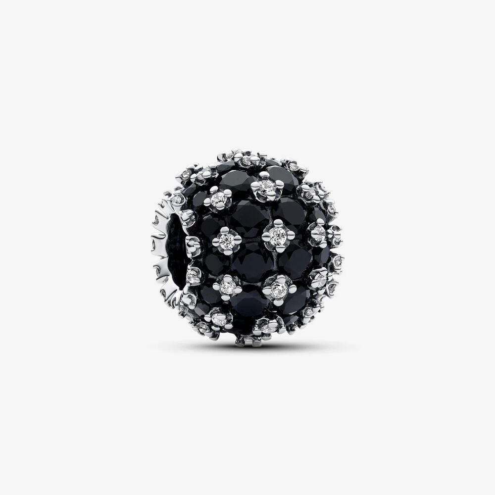 pandora sparkling pavé round black charm 792630c04