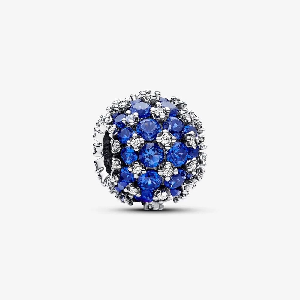 pandora sparkling pavé round blue charm 792630c02