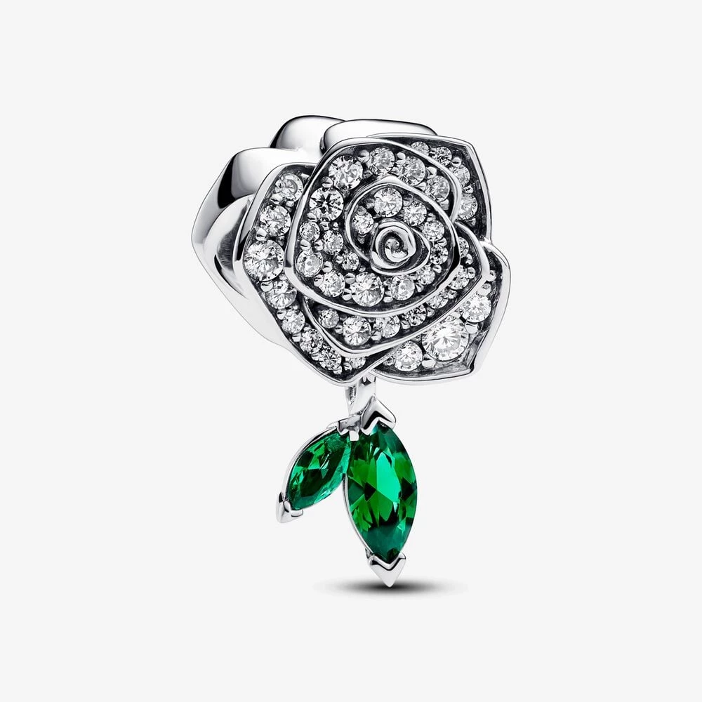 pandora sparkling rose in bloom charm 793201c01