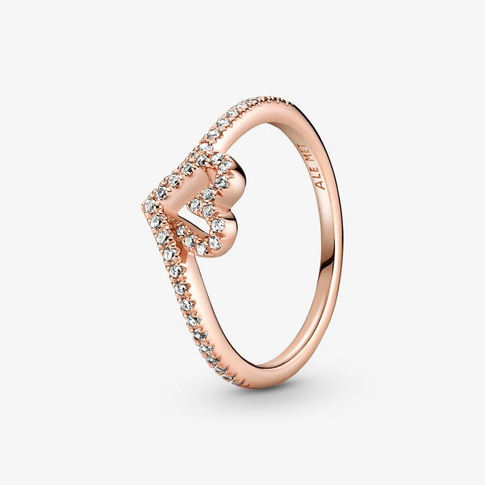 pandora sparkling wishbone heart ring 189302c01
