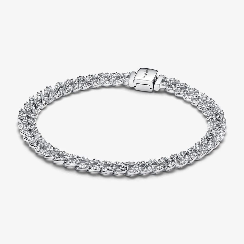 pandora timeless pavé кубинска верижна гривна 593008c01