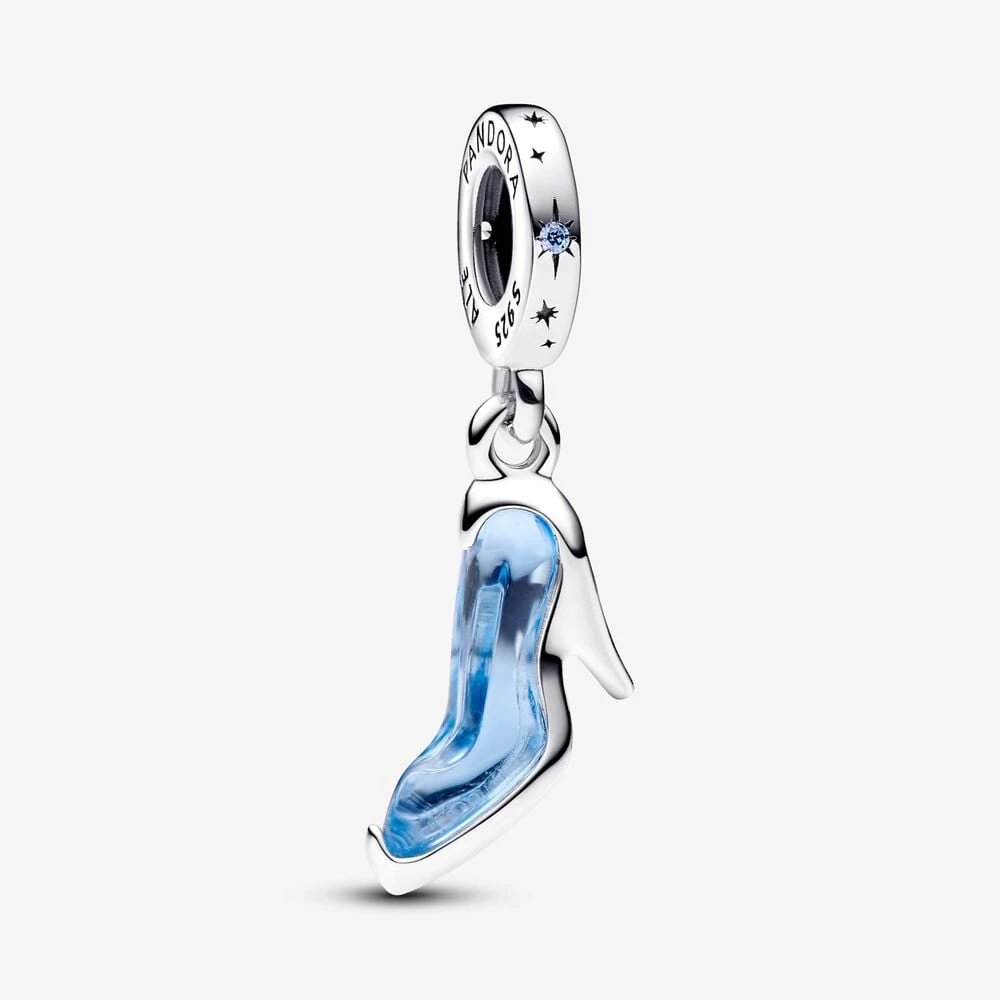 pandora дисни висящ талисман стъклена пантофка на пепеляшка 793071c01