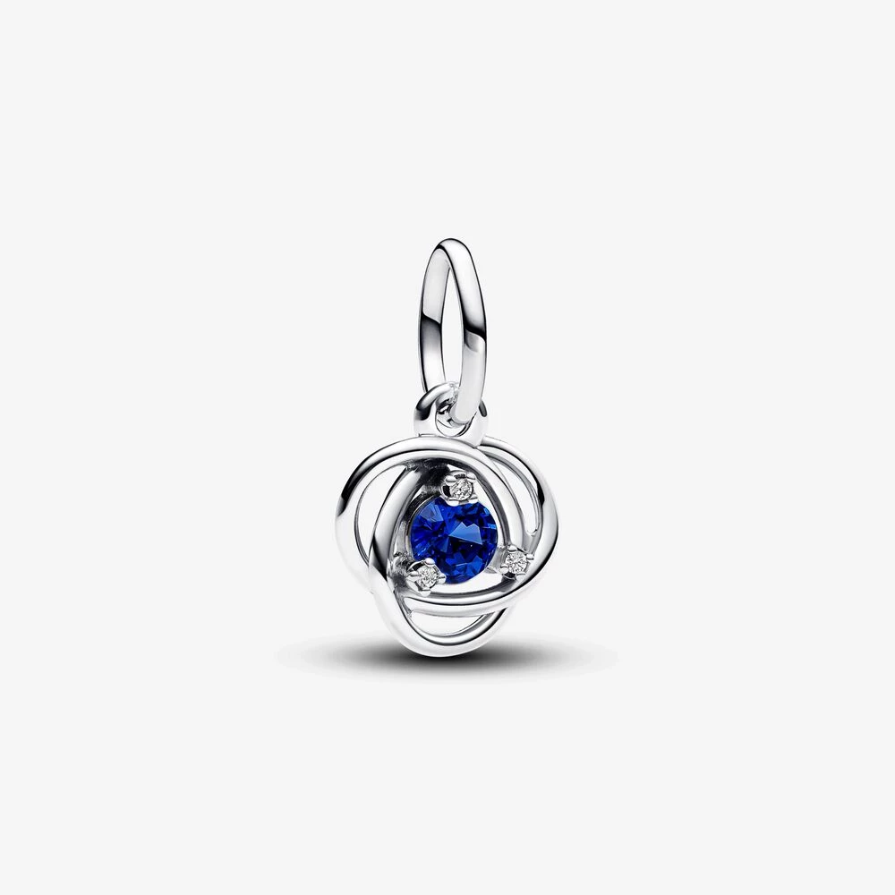 pandora септември синя вечност висящ талисман с кръг 793125c09