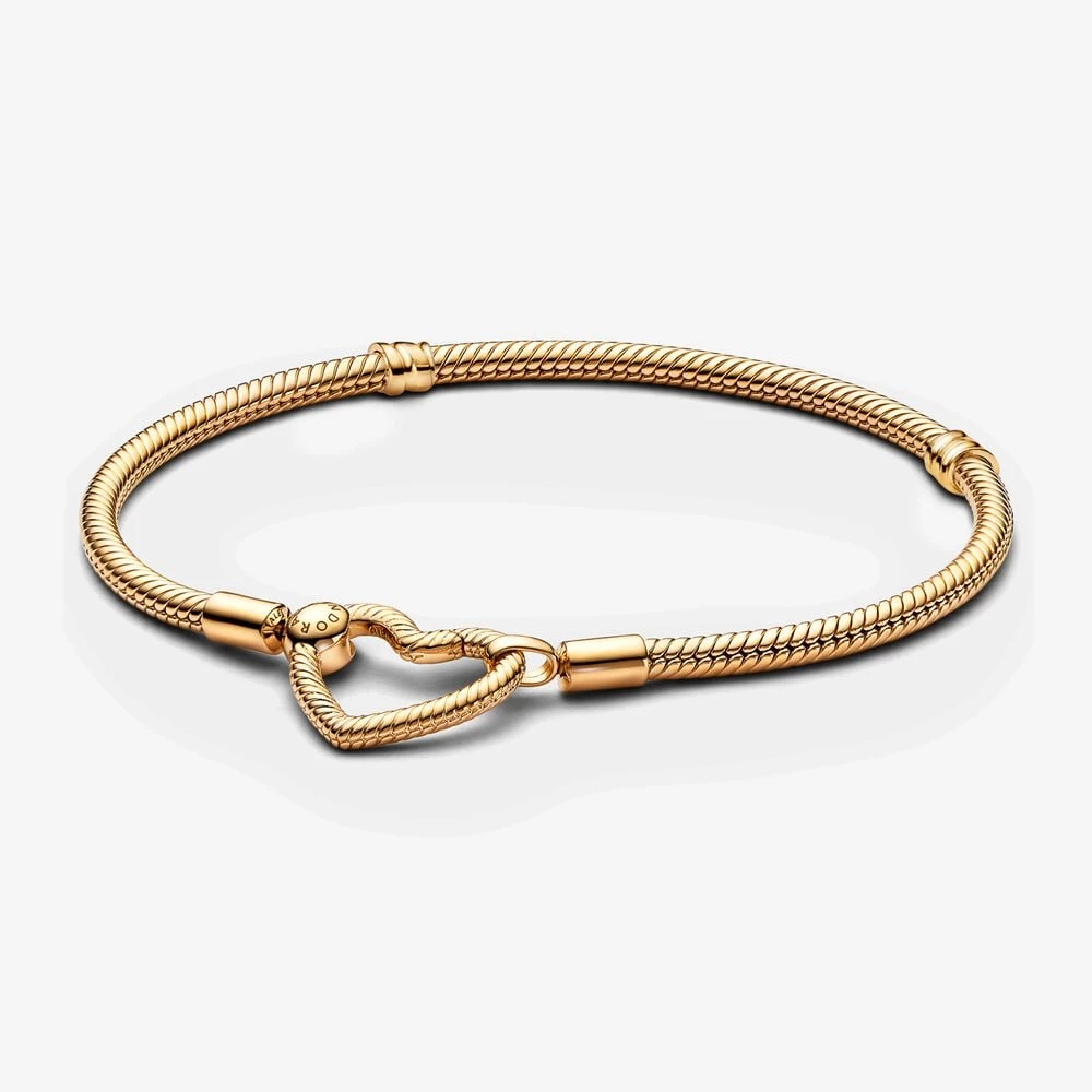 гривна pandora moments heart closure snake chain 559539c00