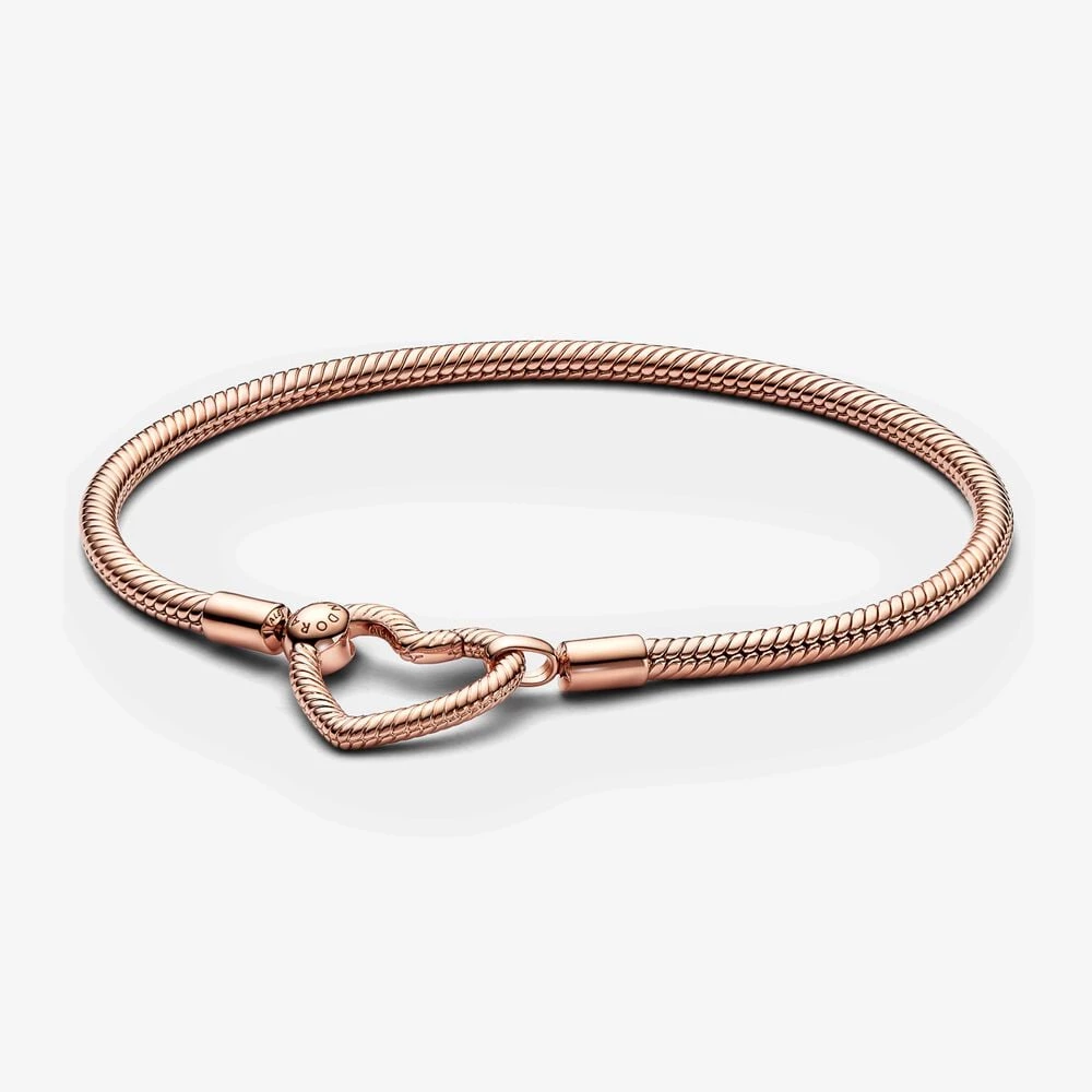 гривна pandora moments heart closure snake chain 582257c00