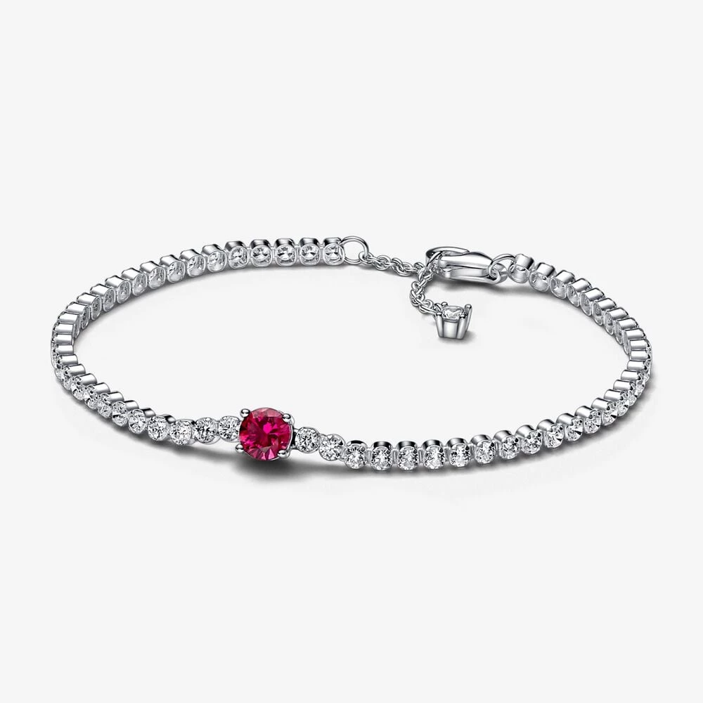 гривна за тенис pandora red sparkling round pavé tennis 592403c01