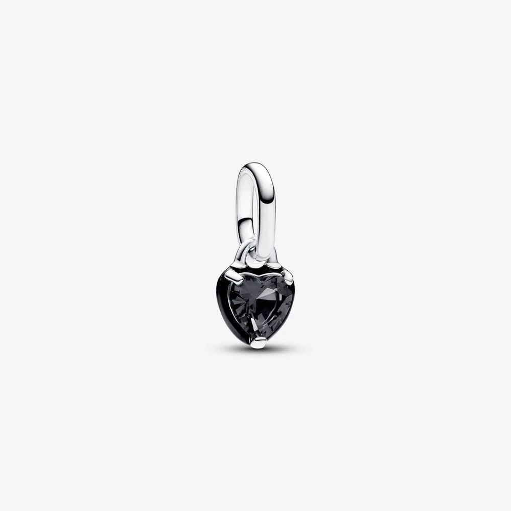 мини талисман pandora me със сърце с черна чакра 793042c01