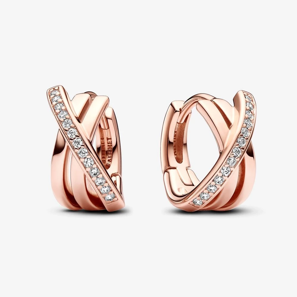 обеци pandora crossover pavé hoop 283150c01