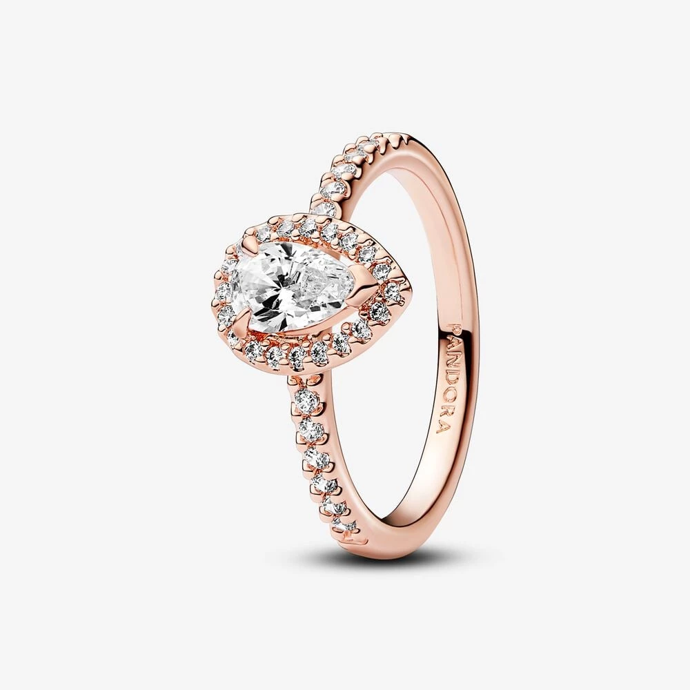 пръстен pandora sparkling pear halo 182835c01