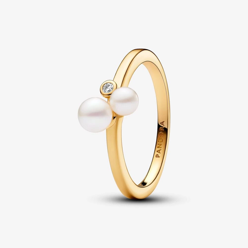 пръстен с обработени сладководни култивирани перли pandora duo 163156c01