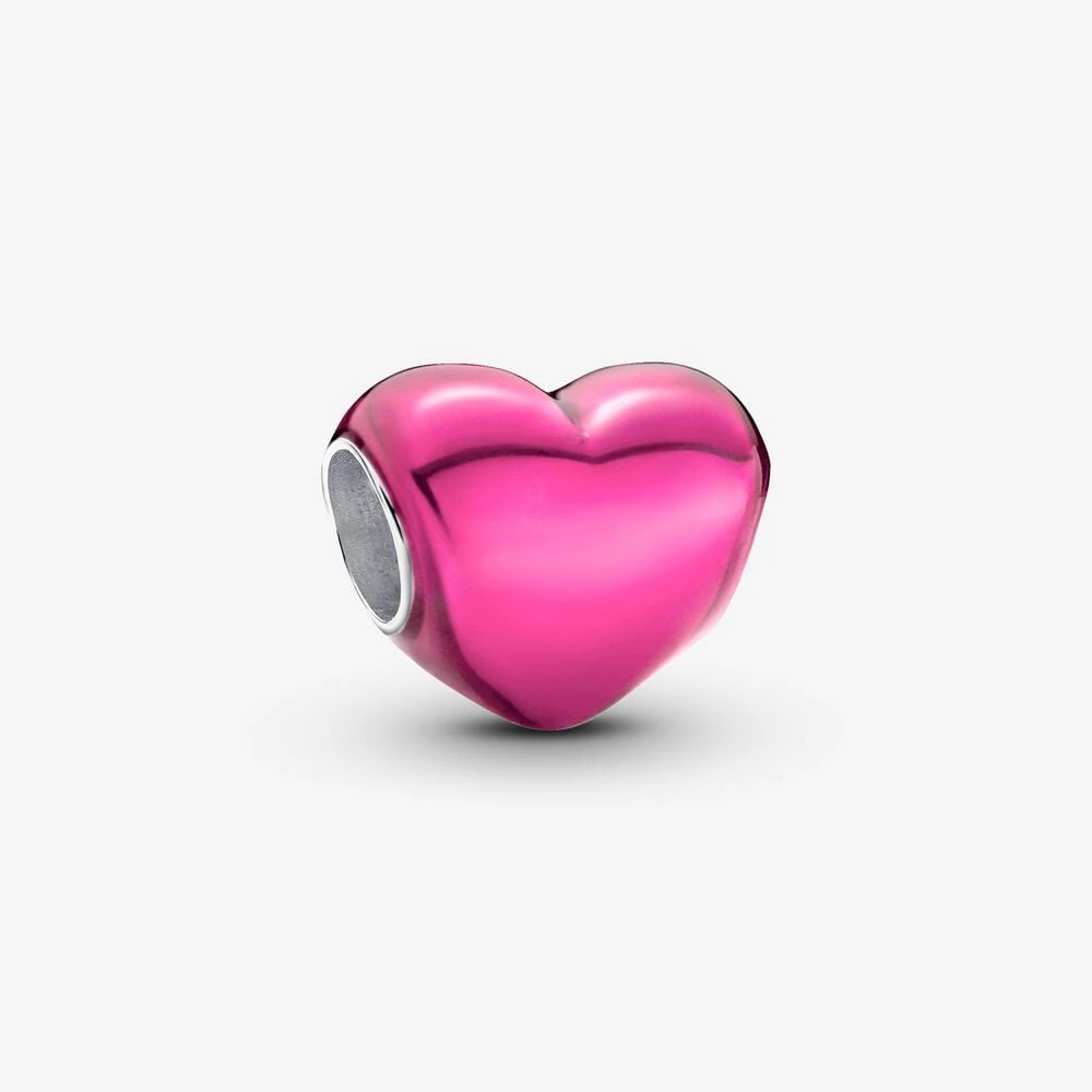 талисман pandora metallic pink heart 793337c03