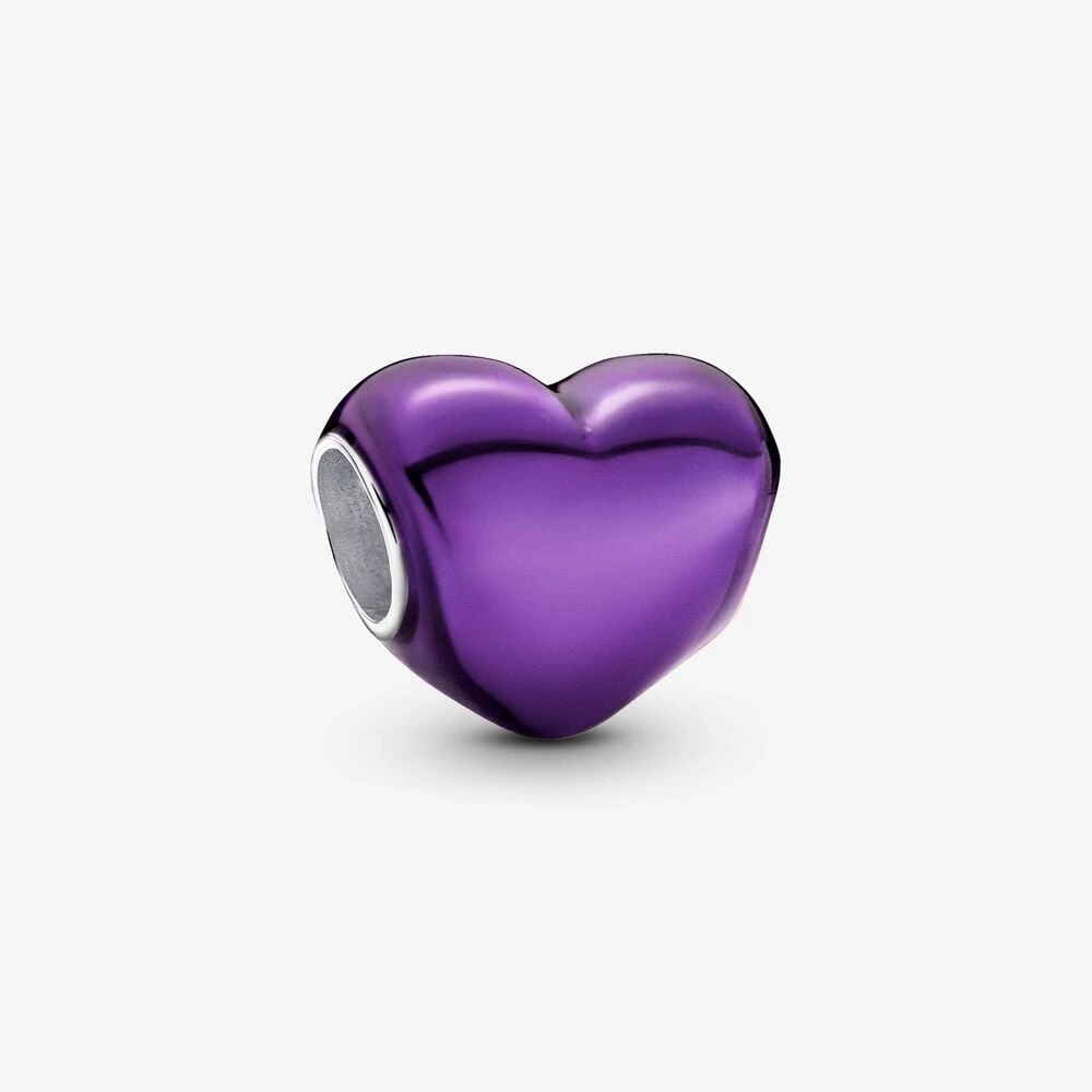 талисман pandora metallic purple heart 793337c01