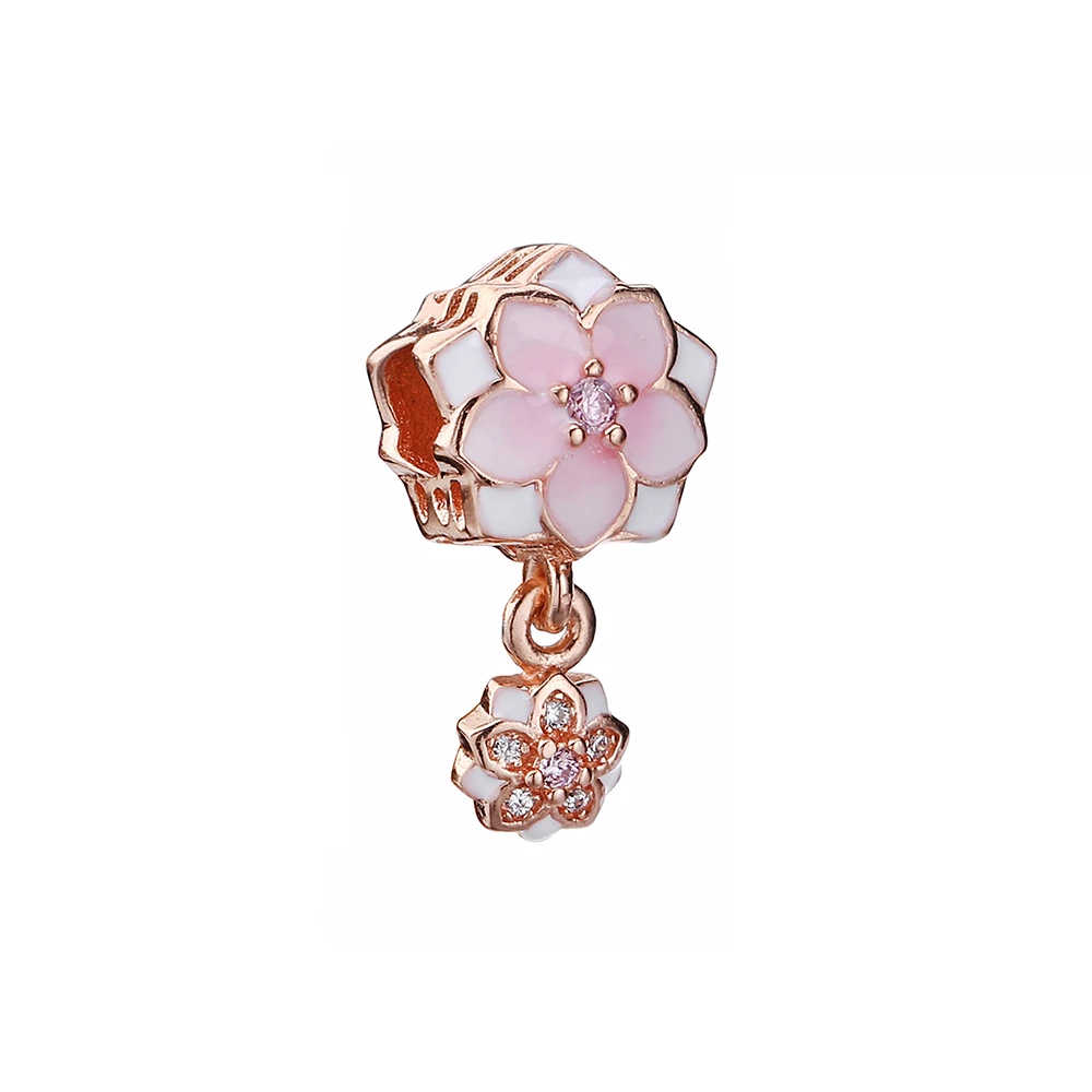 pandora rose талисман висулки магнолия блум бледо серисе