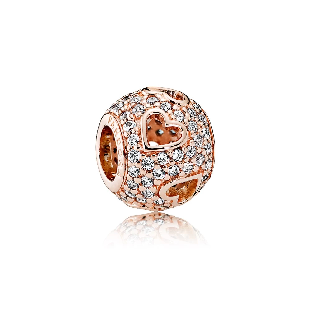 pandora rose талисман сърцащи сърца