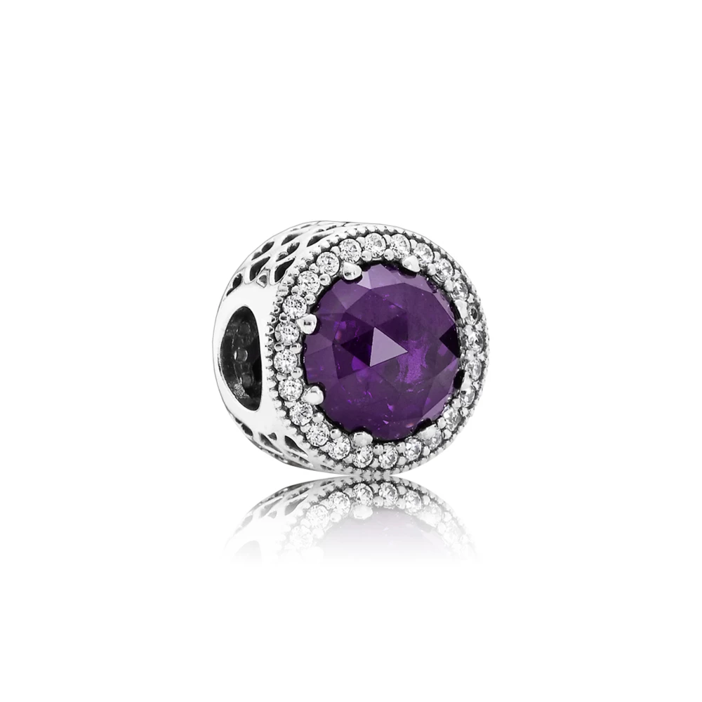 сребърна талисман пандора royal purple radiant hearts
