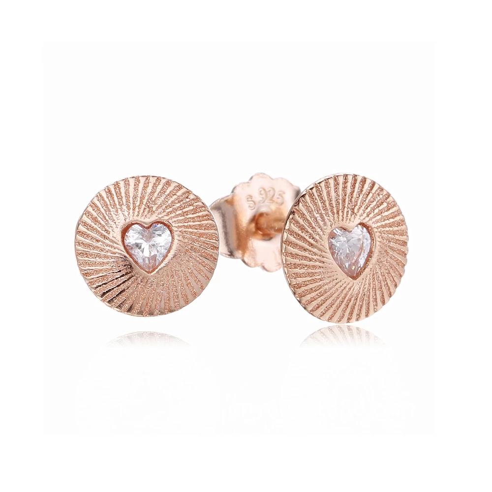 pandora rose обици на винт сърдечна любов