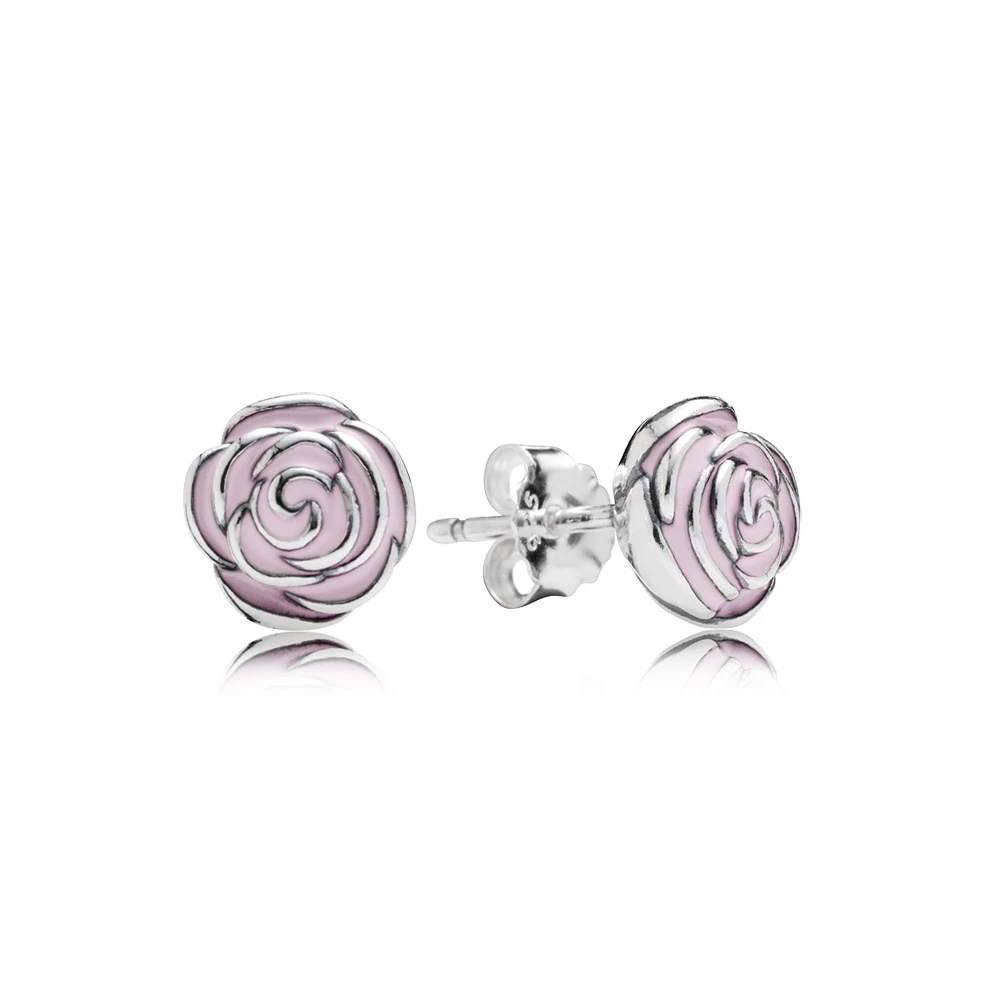 сребърна обици на винт пандора rose