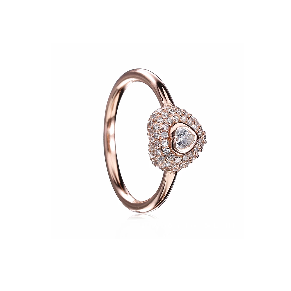 pandora rose пръстен сърце